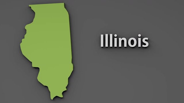 4K Illinois USA State Shape and Title Minimal Design with Matte 1