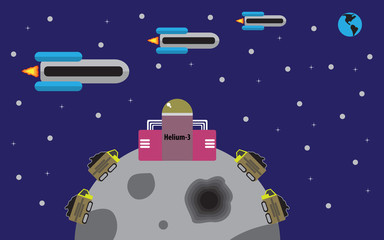 Fototapeta premium Helium transport from Moon to Earth