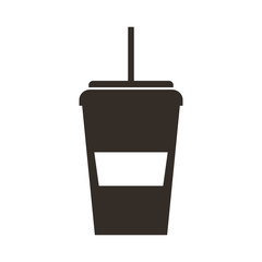 soda glass with straw icon vector illustration design