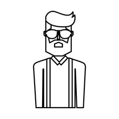 man character style hipster vector illustration design