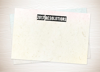 2017 resolutions on blank paper background