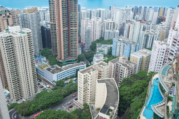 Fototapeta na wymiar Hong Kong apartment block in China.