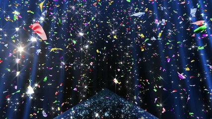 Colorful confetti particles