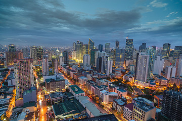 Naklejka na ściany i meble Manila city skyline nightview