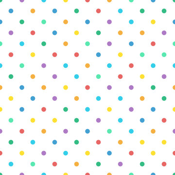Seamless colorful polka dot pastel color pattern