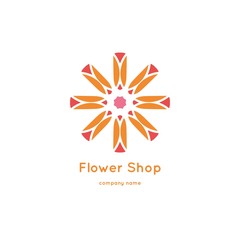 Obraz premium Vector vintage mandala logo. Kaleidoscope flower. Ornamental vector symbol