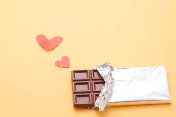 Obraz na płótnie Canvas チョコレートとモールのハート　バレンタイン 