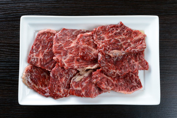Raw meat on a plate
