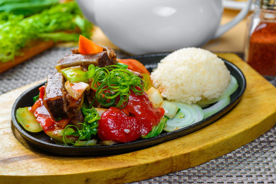 Roasted meat with rice