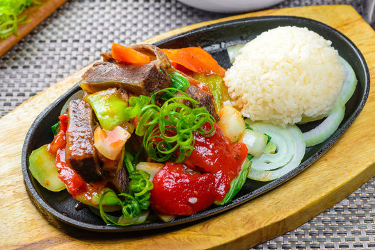Roasted meat with rice