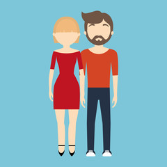 fashionable man and woman with party dress icon image vector illustration design 