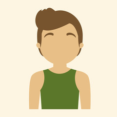 man with sleeveles shirt portrait icon image vector illustration design 
