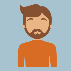 man with beard and sweater portrait icon image vector illustration design 