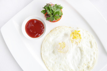 Sunny side up fried egg for breakfast