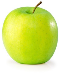 Apple over white background