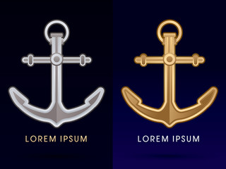 Gold and silver Anchor graphic vector