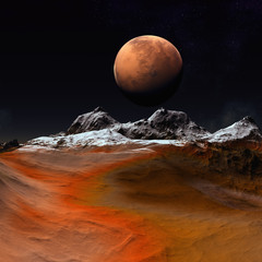 3d Created and Rendered Fantasy Alien Planet - Illustration © diversepixel