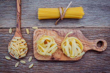 Various kind of Pasta Fettucini ,Spaghetti and Orecchiette Pugli