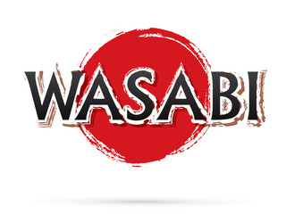 Wasabi text, graphic vector. On grunge cycle background