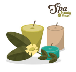 spa beauty health aroma candles with flower vector illustration eps 10