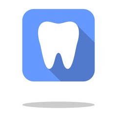 Dental care icon flat square logo vector