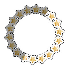 Golden stars in circle icon vector illustration graphic design