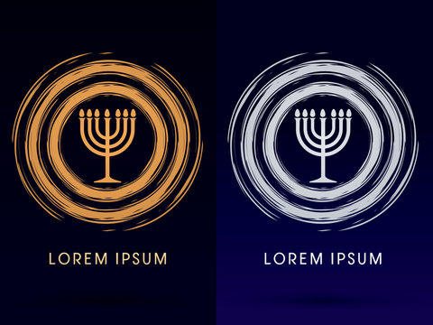 Menorah Israel Candle Graphic Vector.