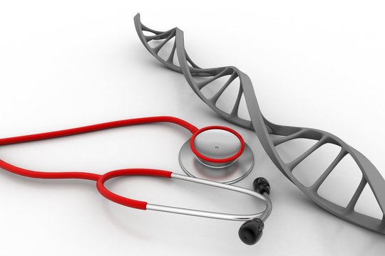 Dna structure with stethoscope