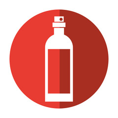 bottle wine with red label shadow vector illustration eps 10