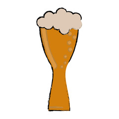 drawing glass light beer fresh bubbles vector illustration eps 10