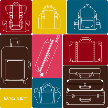 Bag icons set