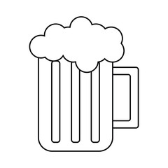 glass beer mug foam cold drink outline vector illustration eps 10
