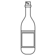 wine bottle with cork empty label outline vector illustration eps 10
