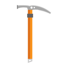 Mountain climbing ice tool vector illustration. Snow axe icon.