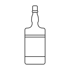 bottle whiskey expensive liquor outline vector illustration eps 10