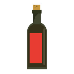 black bottle wine with red label vector illustration eps 10