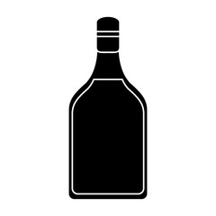 silhouette tequila bottle alcoholic beverage vector illustration eps 10