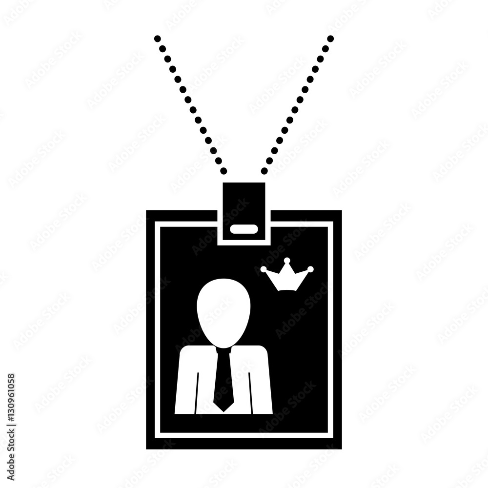 Sticker Identification card with necklace icon vector illustration graphic design