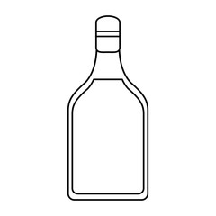 tequila bottle alcoholic beverage outline vector illustration eps 10