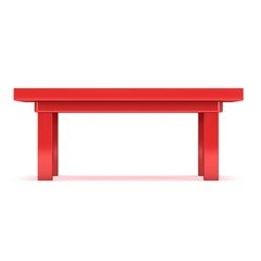 Red Table. 3D render isolated on white. Platform or Stand Illustration. Template for Object Presentation.