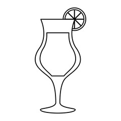 cocktail glass cup alcoholic beverage outline vector illustration eps 10