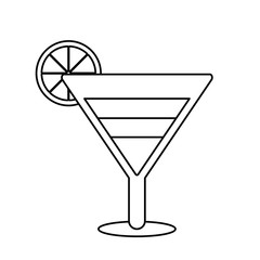 soft drink cocktail lemon and straw outline vector illustration eps 10