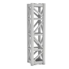 Steel truss girder element. 3d render isolated on white