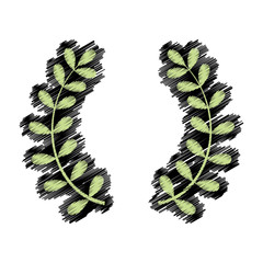 Wreath leaves ornament icon icon vector illustration graphic design