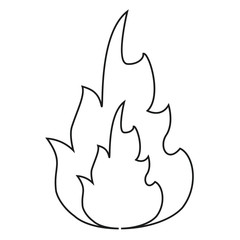hot flame spurts fire design line vector illustration eps 10
