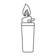 gas lighter flame icon line vector illustration eps 10