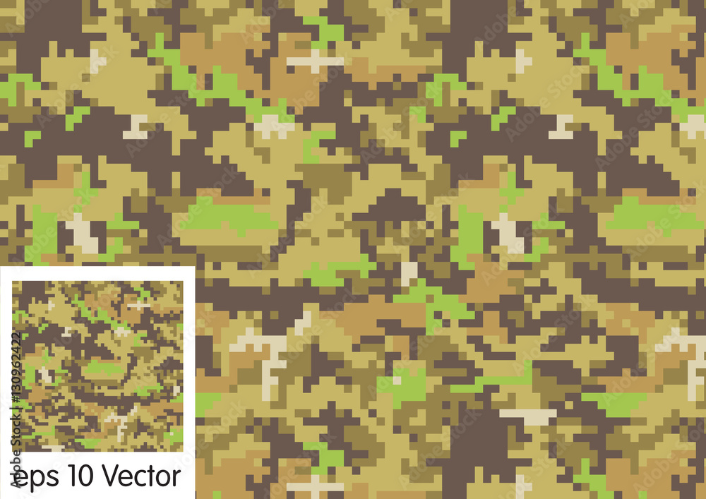 Wall mural digital camouflage pattern vector