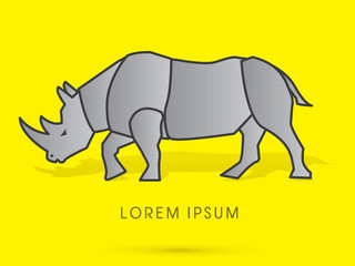 Rhino standing graphic vector
