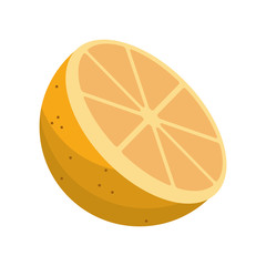 cartoon sliced orange fruit icon vector illustration eps 10