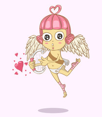 Cupid cartoon  vector and illustration. valentine day